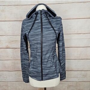 Lululemon Nulu Heathered Black White Black Hooded Define Jacket Size 8